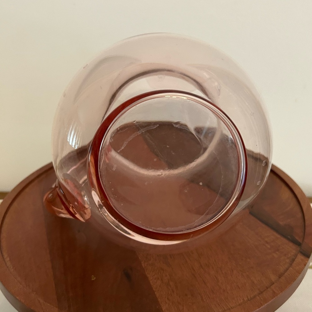 Elegant Pink Glass Pitcher - Picture 4 of 5